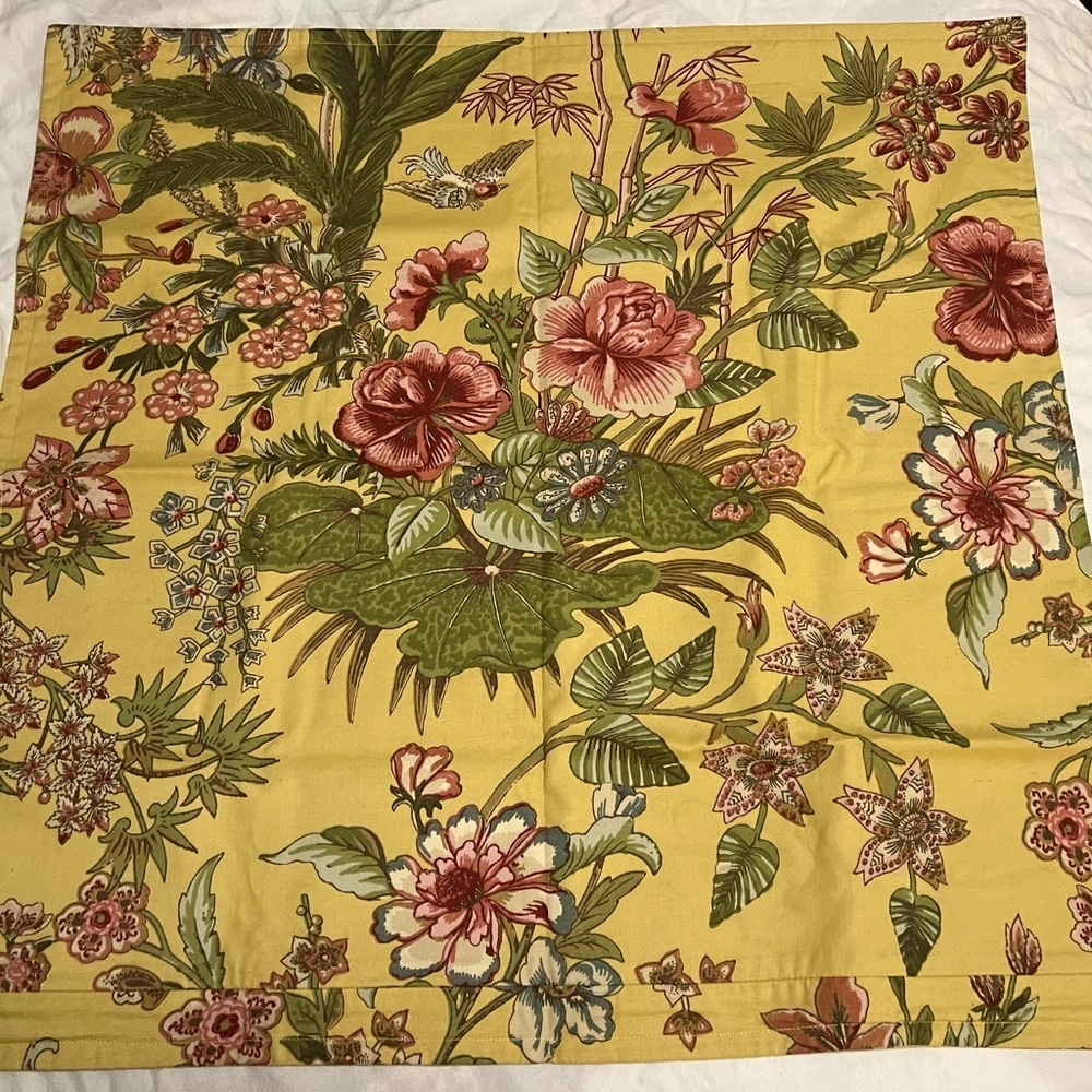 Two Pottery Barn Floral Palampore Decorative Pillow Shams. 26”